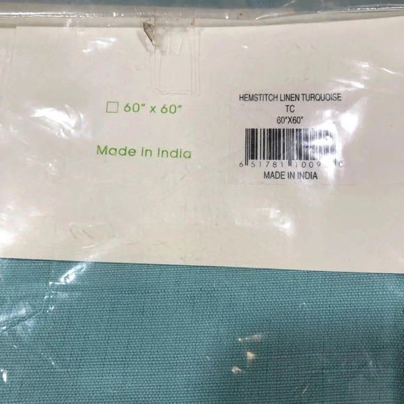 XOCHI TURQUOISE LIGHT BLUE TABLECLOTH 60X60 MADE IN INDIA BRAN NEW - Picture 3 of 4